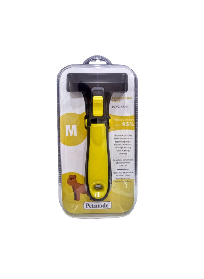 Pet Mode Medium Yellow Deshedding Tool for Long Haired Dogs , 1 pcs