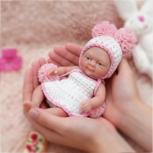 Mire & Mire Mire Mire Reborn Baby Dolls 45 Micro Preemie Full Body Silicone 13cm Baby Girl Doll Lifelike Mini Reborn Doll - Image 5