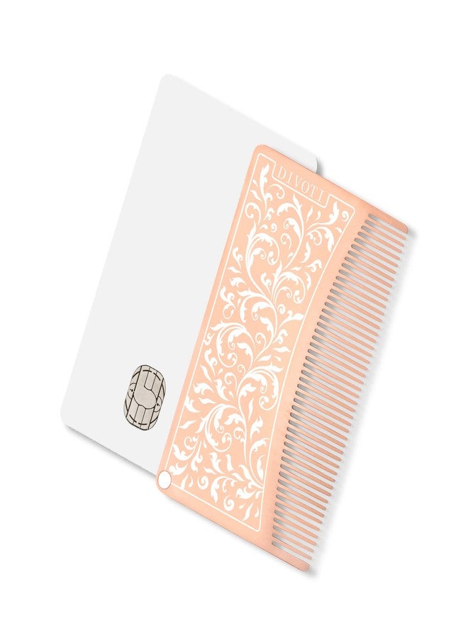 Divoti Surgical Stainless Steel Credit Card Size Wallet Comb Perfect for Wallet & Pocket – Compact & Durable Hair & Beard – EDC Comb - Filigree - Image 2