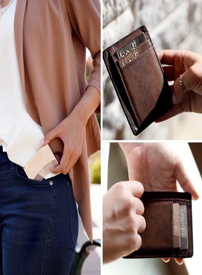 Divoti Surgical Stainless Steel Credit Card Size Wallet Comb Perfect for Wallet & Pocket – Compact & Durable Hair & Beard – EDC Comb - Filigree - Image 3