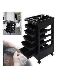 LA PERLA TECH  LA PERLA TECH 5- Drawer Black Salon -Barber Hairdressing Trolley Storage Trolley - Wheels for Salon Beauty Massage Spa Black  - Image 1