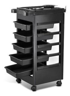 LA PERLA TECH  LA PERLA TECH 5- Drawer Black Salon -Barber Hairdressing Trolley Storage Trolley - Wheels for Salon Beauty Massage Spa Black  - Image 4