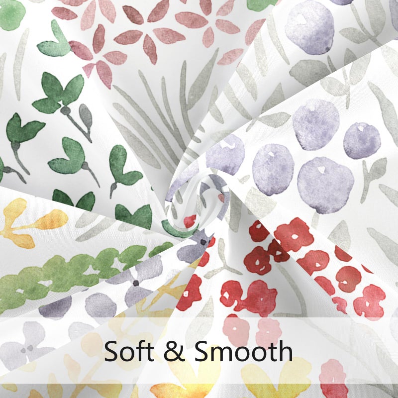 MAYZUS Cute Floral Shower Curtain  Sage Green Boho Flower Fabric Shower Curtain  Funky Watercolor Wildflower Shower Curtain Set  Cottagecore Bohemian Bathroom Decor  72x72 - Image 5