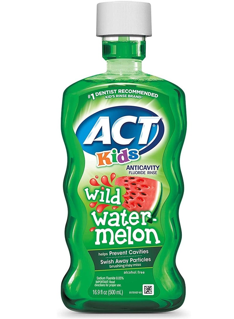 ACT mouthwash for kids anticavity Fluoride rinse wild watermelon original edition - Image 1