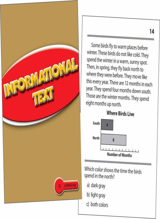 Edupress Reading Comprehension Practice Cards, Informational Text, Red Level (EP63437) Medium - Image 2