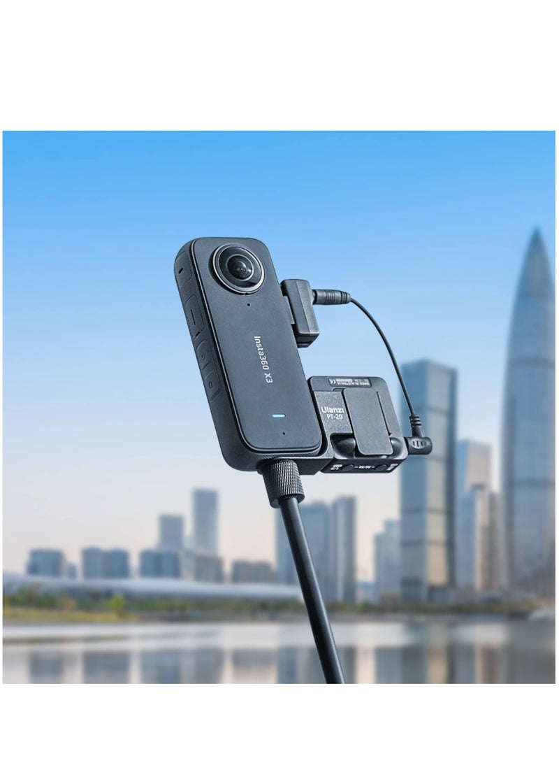 مناسبة ل insta360 X3 كاميرا مع محول الميكروفون الخارجية من نوع جيم و 3.5mm منفذ الصوت دعم insta360 X3 التبعي لشحن وتسجيل - Image 5