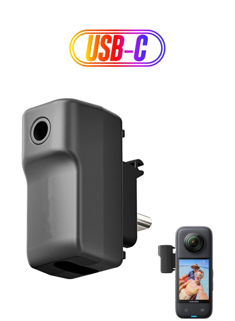 مناسبة ل insta360 X3 كاميرا مع محول الميكروفون الخارجية من نوع جيم و 3.5mm منفذ الصوت دعم insta360 X3 التبعي لشحن وتسجيل - Image 1