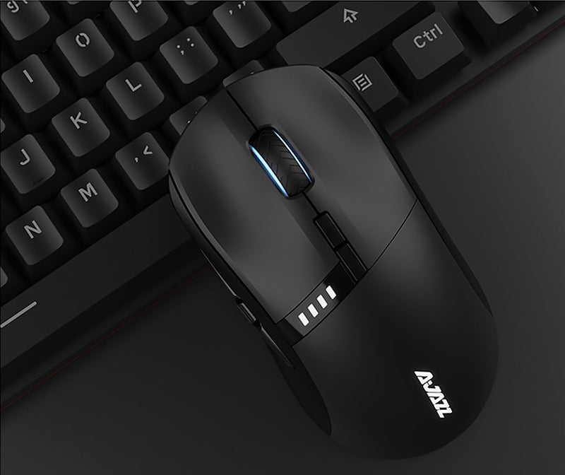 آجاز ماوس i305Pro بوضع ثنائي سلكي Type-C ولاسلكي بتردد 2.4 جيجا أسود - Image 2