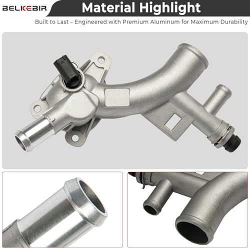 BELKEBIR Aluminum Engine Coolant Housing Water Outlet Compatible with 2011-2016 Chevy Cruze, 2012-2020 Chevy Sonic, 2015-2020 Chevy Trax, 2013-2019 Buick Encore 1.4L Replaces 25193922 902-846 55565334 15-11105 - Image 5