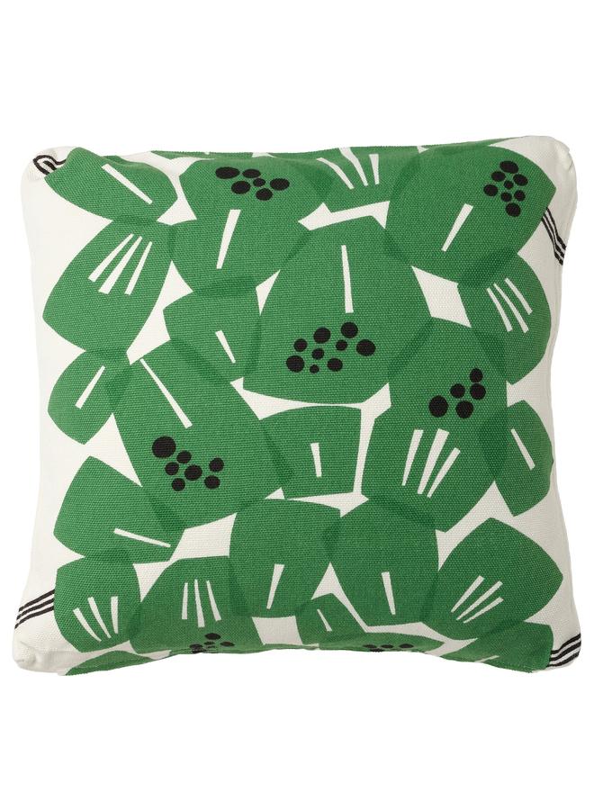 Zaboon Cushion cover, white/green, 50x50 cm - Image 1