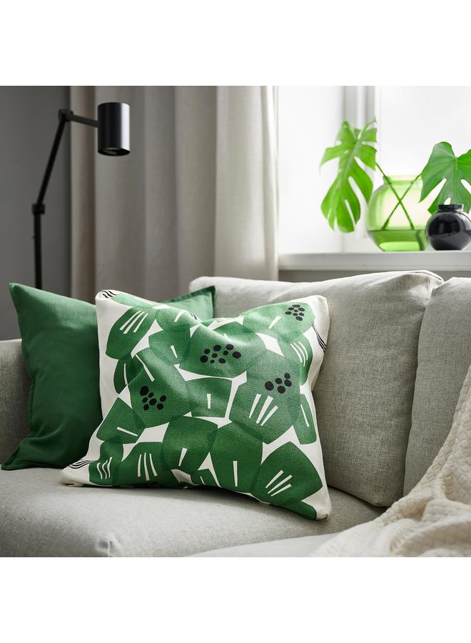 Zaboon Cushion cover, white/green, 50x50 cm - Image 2