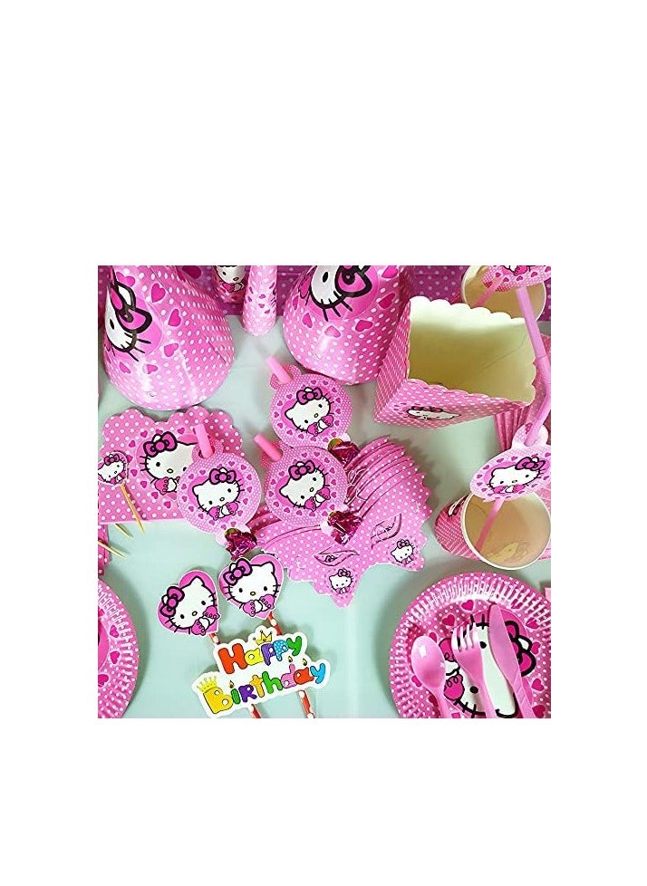 Brain Giggles Brain Giggles Hello Kitty Theme Disposable Tableware 16 items/set for 10 people  - Image 2