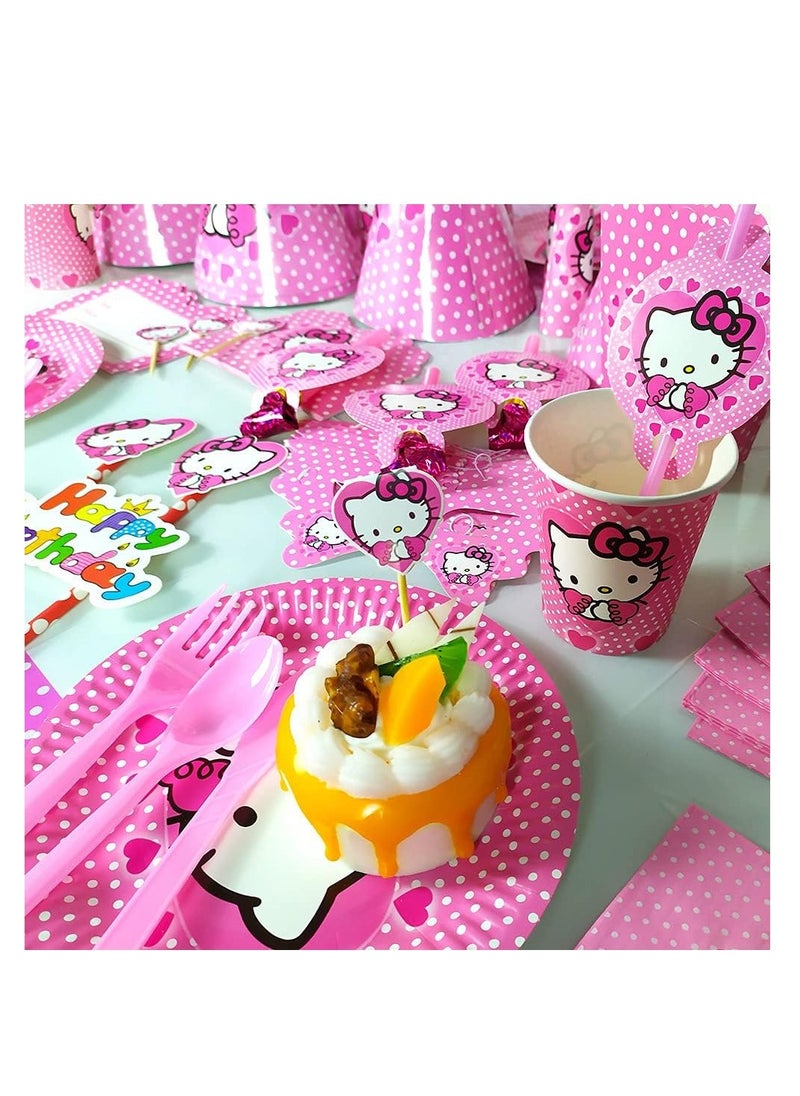 Brain Giggles Hello Kitty Theme Disposable Tableware 16 items/set for 10 people