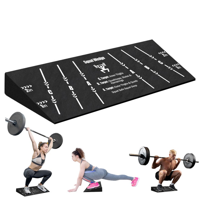 Folaps Squat Wedge Block One Piece: Heel Elevated Slant Board for Squats Weightliting Home Gym Squat Wedge - Image 1