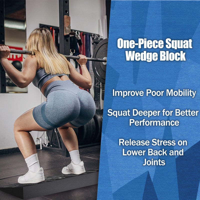 Folaps Squat Wedge Block One Piece: Heel Elevated Slant Board for Squats Weightliting Home Gym Squat Wedge - Image 2