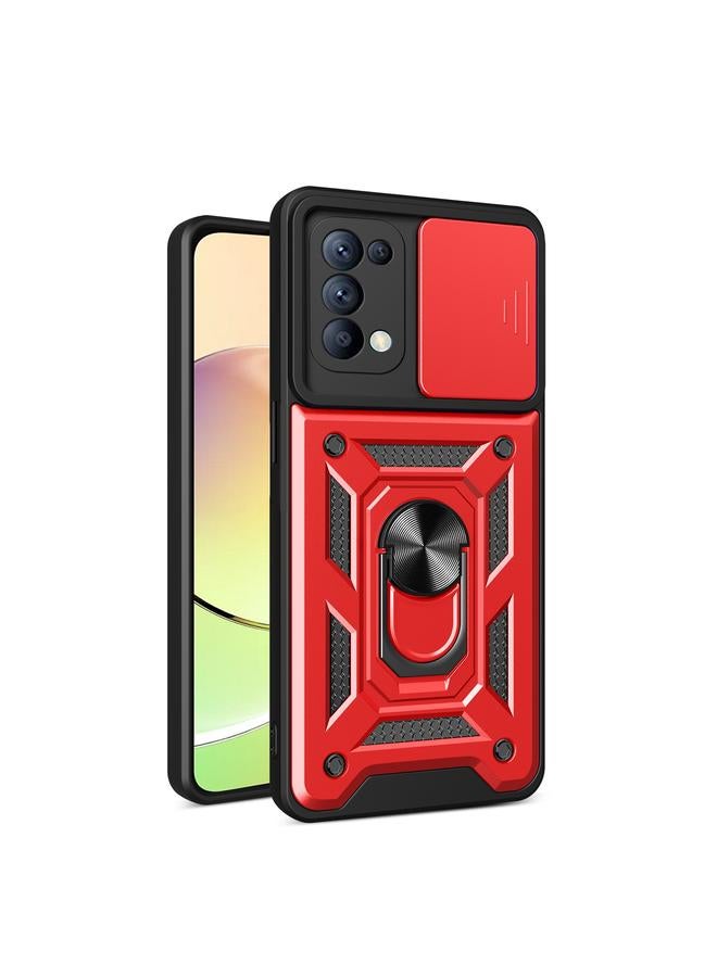 اس-توب جراب لهاتف OPPO Reno5 4G / 5G بتصميم غطاء كاميرا منزلق من مادة TPU الهجينة لهاتف الكمبيوتر الشخصي - Image 1