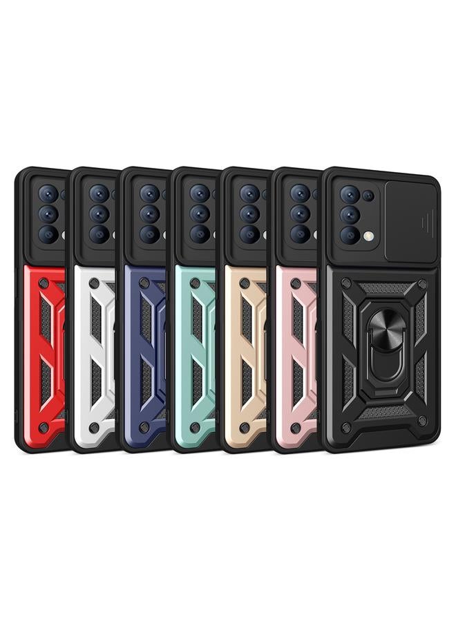 اس-توب جراب لهاتف OPPO Reno5 4G / 5G بتصميم غطاء كاميرا منزلق من مادة TPU الهجينة لهاتف الكمبيوتر الشخصي - Image 2