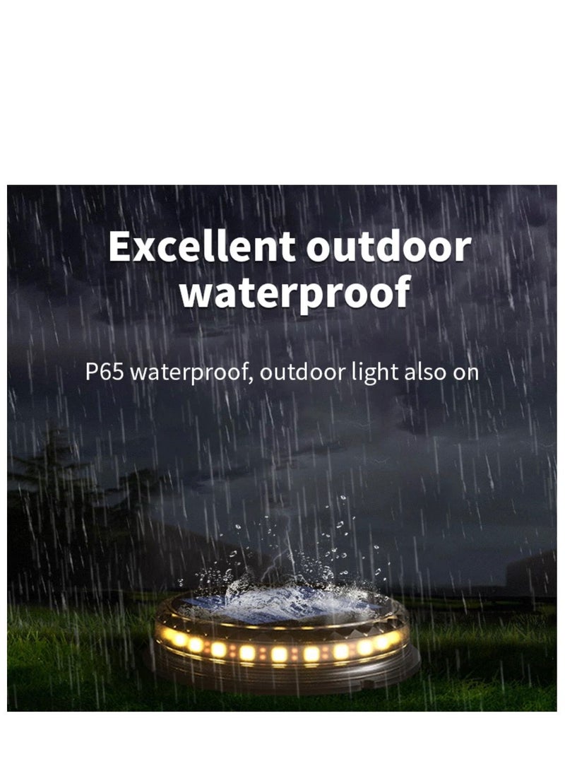 BLUE CORAL Solar Powered Disk Lights (4 Pack) 17LED Solar Pathway Lights Outdoor Waterproof Garden Landscape Lighting for Yard Deck Patio (Warm)  - Image 4