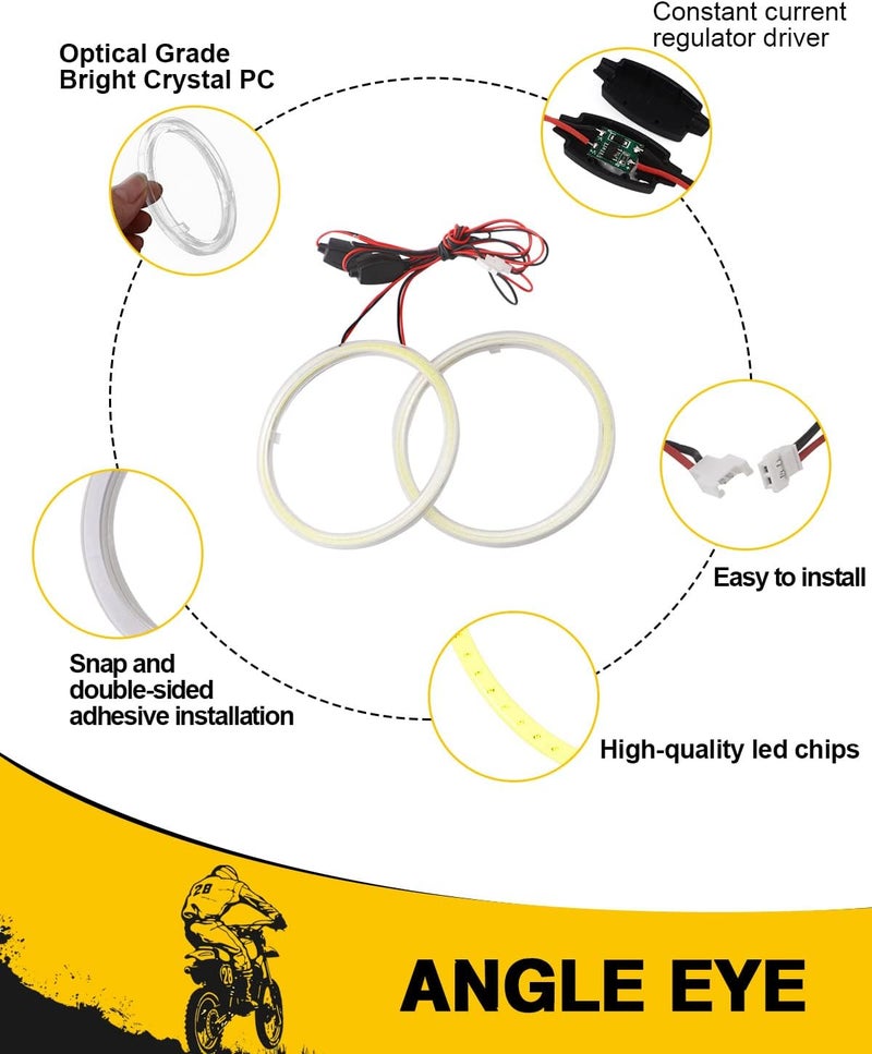 Qasim 110MM COB LED Halo Ring Angel Eyes Headlight - Image 3