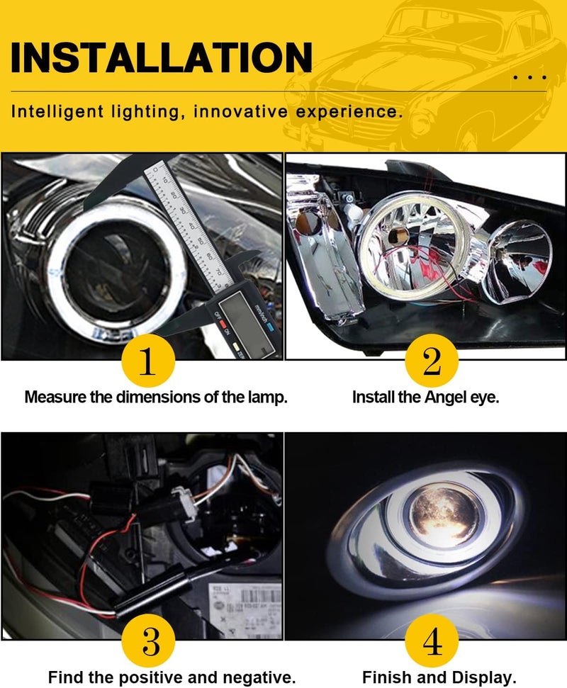 Qasim 110MM COB LED Halo Ring Angel Eyes Headlight - Image 5