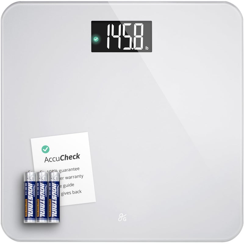 Greater Goods Digital AccuCheck Bathroom Scale for Body Weight, Capacity up to 400 lbs, Batteries Included, Pearl Gray - Image 1