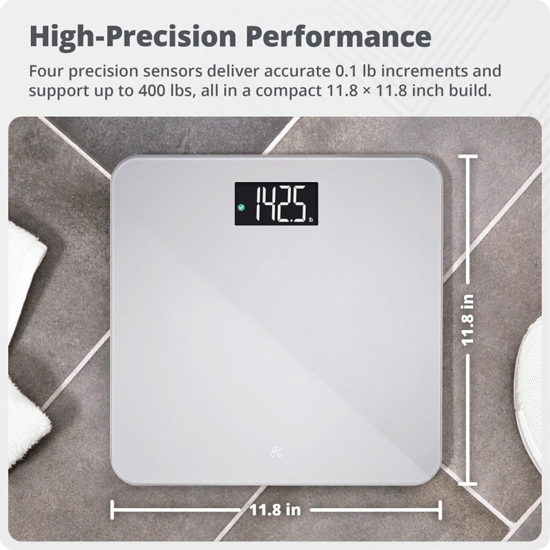 Greater Goods Digital AccuCheck Bathroom Scale for Body Weight, Capacity up to 400 lbs, Batteries Included, Pearl Gray - Image 5