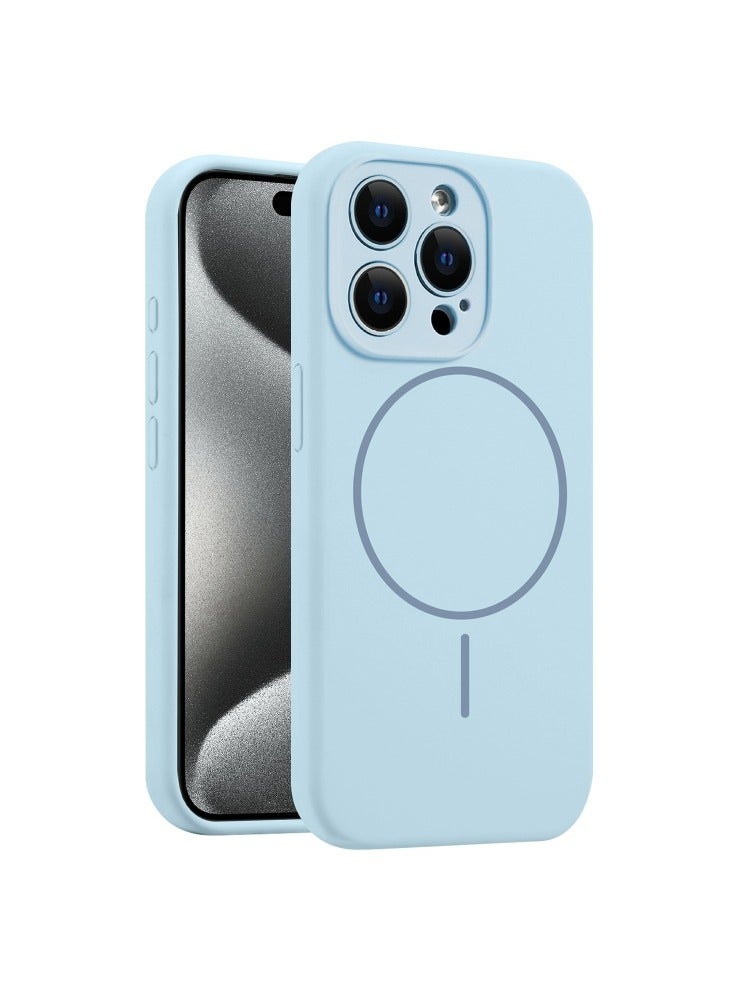 Silicon cover Compatible with iPhone 11 Case, Liquid Silicone Case, Full Body Protective Cover, Shockproof, Slim Phone Case, Anti-Scratch Soft Microfiber Lining – Sky Blue