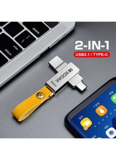 BURAQ Kodak K243C 2 In 1 Type-C/USB-C + USB3.1 High-speed Transfer U disk, Capacity: 64GB  - Image 2