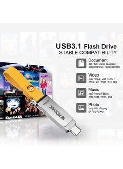 BURAQ Kodak K243C 2 In 1 Type-C/USB-C + USB3.1 High-speed Transfer U disk, Capacity: 64GB  - Image 3