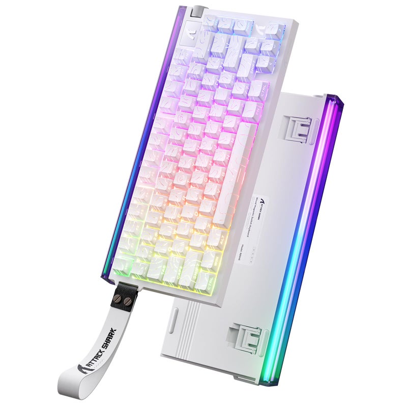 ATTACK SHARK R85 HE Rapid Trigger Keyboard Magnetic Switch with Custom Lightbox, 75% Wired Mechanical Keyboard, 8KHz Polling Rate, 0.005mm RT Accuracy, Support RT/Snap Tap/DKS/MT/TGL (White Contour) - Image 1