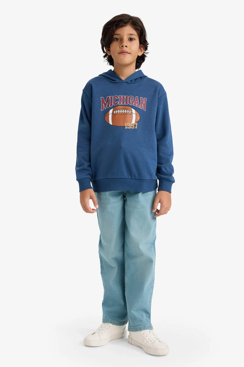 ديفاكتو Boy Printed Soft Fleece Lining Hoodie