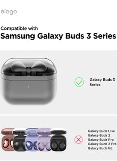 Elago Armor Hang for Samsung Galaxy Buds3 and Galaxy Buds 3 Pro Case Cover with Carabiner - Black  - Image 2
