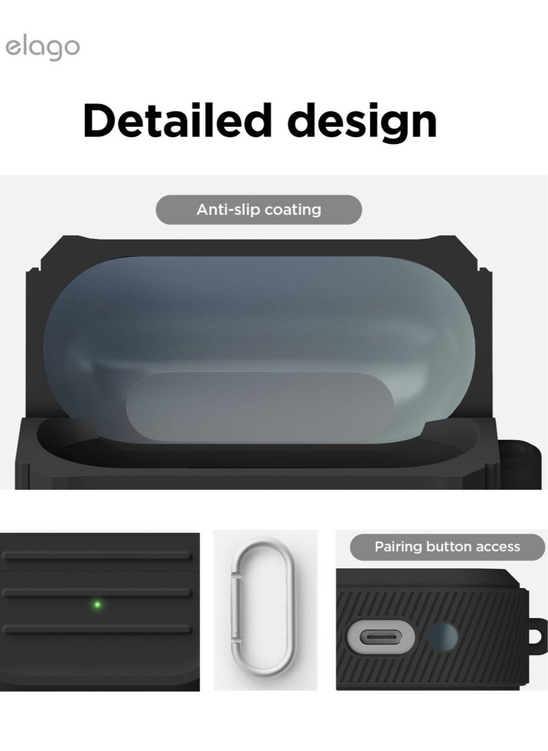 Elago غطاء حماية Armor Hang لهاتف Samsung Galaxy Buds3 وGalaxy Buds 3 Pro مع حلقة تسلق - أسود  - Image 5