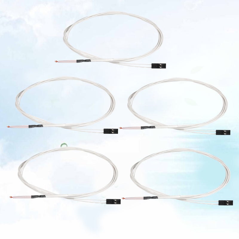 5pcs White 3950 Single-ended Glass Sealed Thermistor Temperature Sensor 1% Resistant To 300 Degrees for 3D printer - Image 5