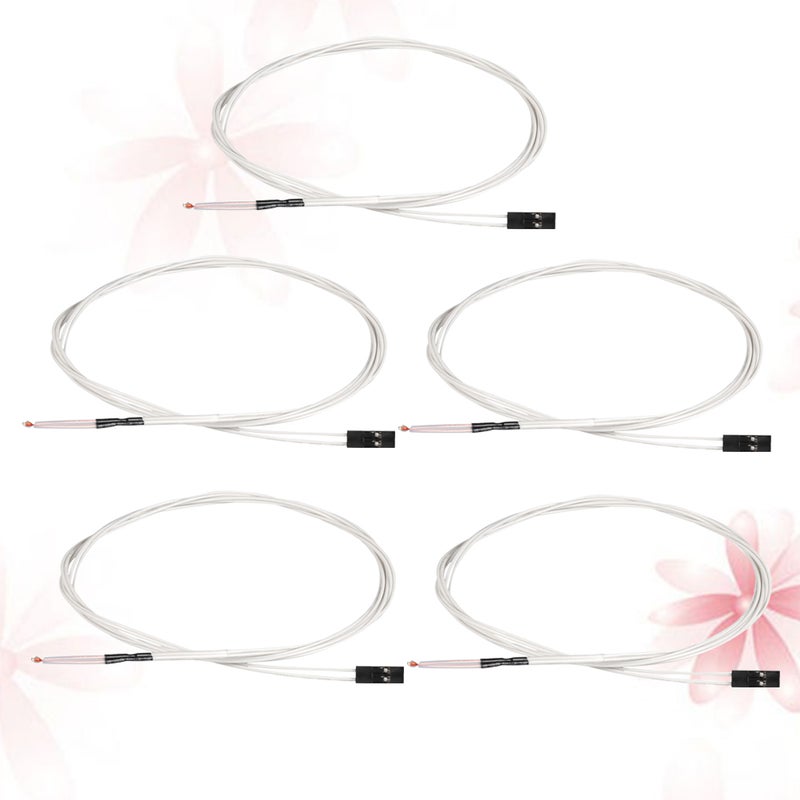 5pcs White 3950 Single-ended Glass Sealed Thermistor Temperature Sensor 1% Resistant To 300 Degrees for 3D printer - Image 3