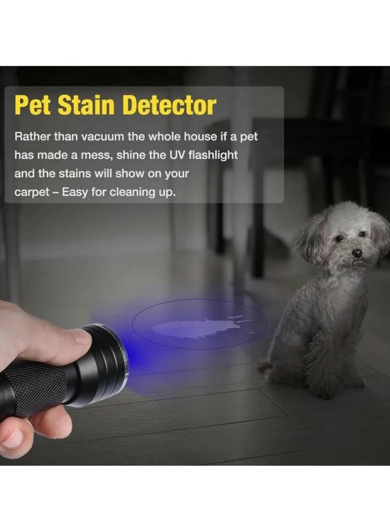 21 LED UV Flashlight Glue Curing Flashlamp Ultraviolet Ink Dryer Money Fluorescer Detector UV Oil Curing Purple Light Torch for Resin Crafts Nail Polish Curing and Currency Verification - Image 2