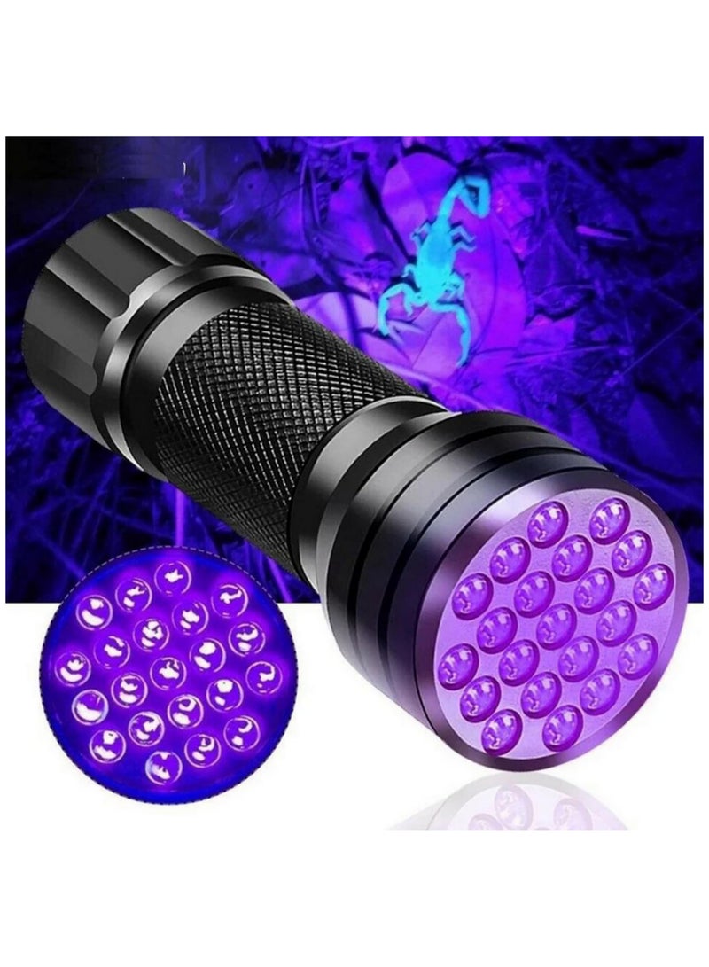 21 LED UV Flashlight Glue Curing Flashlamp Ultraviolet Ink Dryer Money Fluorescer Detector UV Oil Curing Purple Light Torch for Resin Crafts Nail Polish Curing and Currency Verification - Image 4