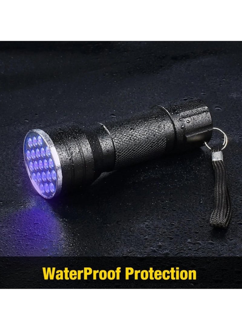 21 LED UV Flashlight Glue Curing Flashlamp Ultraviolet Ink Dryer Money Fluorescer Detector UV Oil Curing Purple Light Torch for Resin Crafts Nail Polish Curing and Currency Verification - Image 5