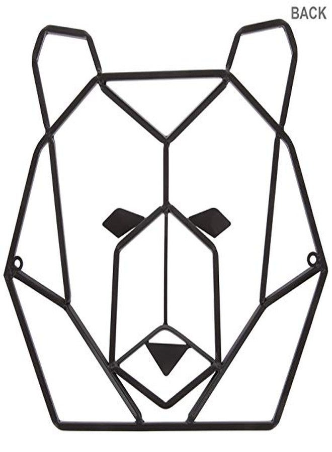 Everydecor Rustic Geometric Bear Head Metal Wall Art Decor for Home Office Kitchen Living Room Bedroom Farmhouse Indoor Outdoor Bear Sign Decoration - Image 3