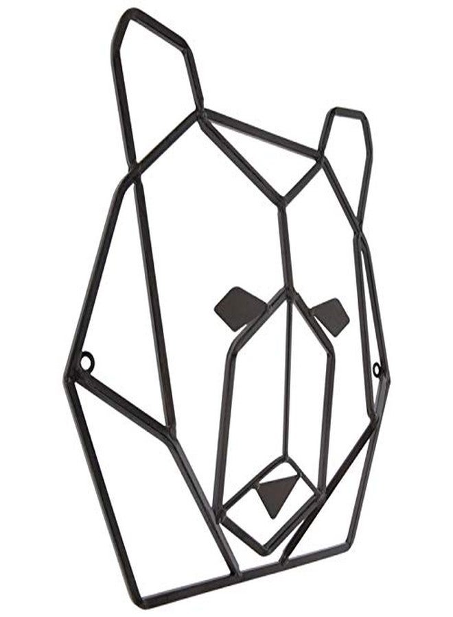 Everydecor Rustic Geometric Bear Head Metal Wall Art Decor for Home Office Kitchen Living Room Bedroom Farmhouse Indoor Outdoor Bear Sign Decoration - Image 2