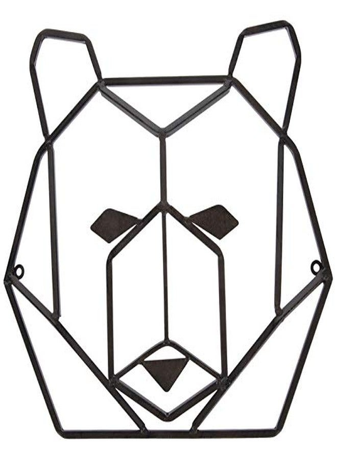 Everydecor Rustic Geometric Bear Head Metal Wall Art Decor for Home Office Kitchen Living Room Bedroom Farmhouse Indoor Outdoor Bear Sign Decoration - Image 1