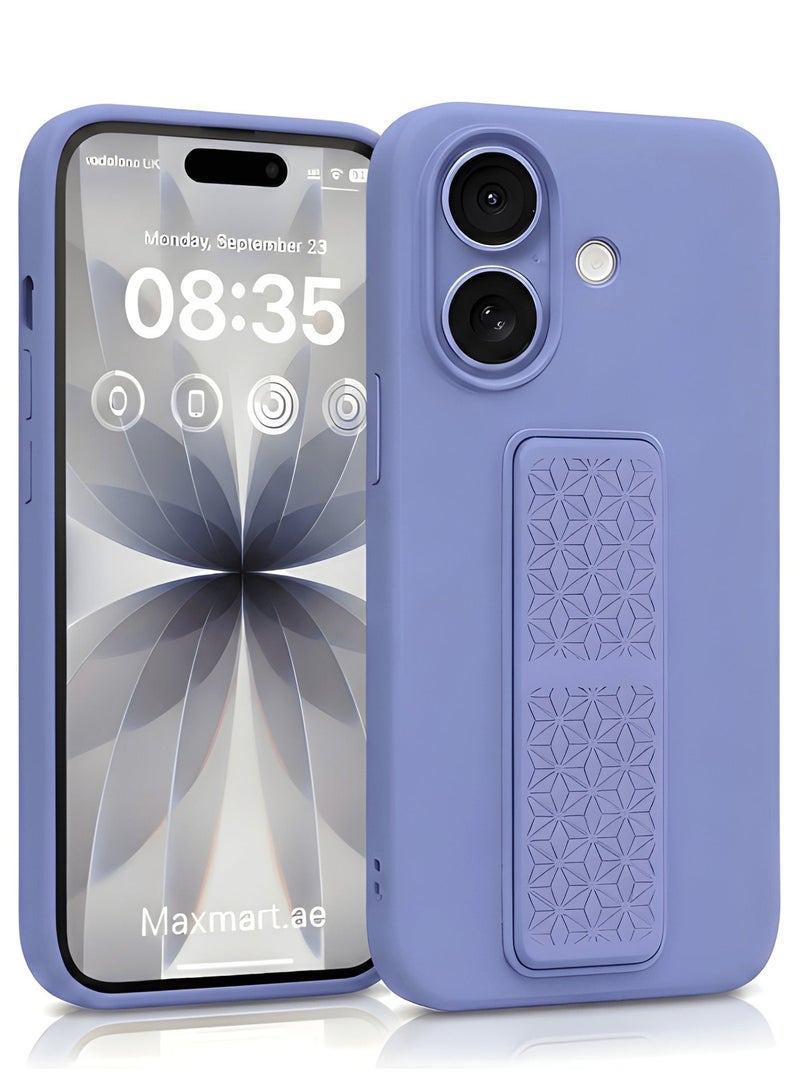 iPhone 17 Silicone Case with Design Grip Strap & Kickstand Soft Cover For iPhone 17 Vertical & Horizontal Stand Full Camera Protection Case For iPhone 17 6.3-inch - Image 1