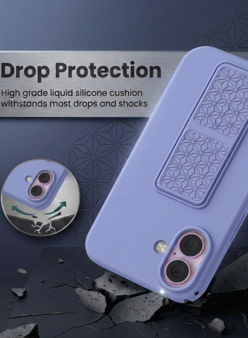 iPhone 17 Silicone Case with Design Grip Strap & Kickstand Soft Cover For iPhone 17 Vertical & Horizontal Stand Full Camera Protection Case For iPhone 17 6.3-inch - Image 4