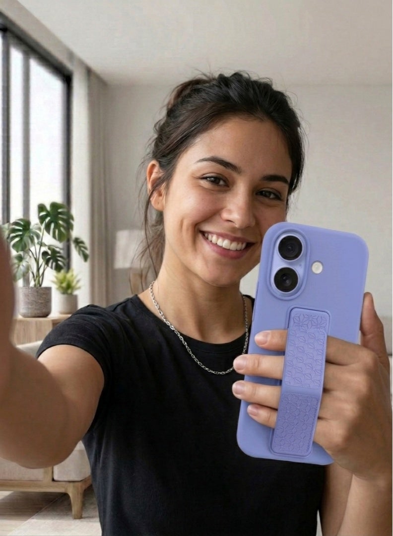 iPhone 17 Silicone Case with Design Grip Strap & Kickstand Soft Cover For iPhone 17 Vertical & Horizontal Stand Full Camera Protection Case For iPhone 17 6.3-inch - Image 5