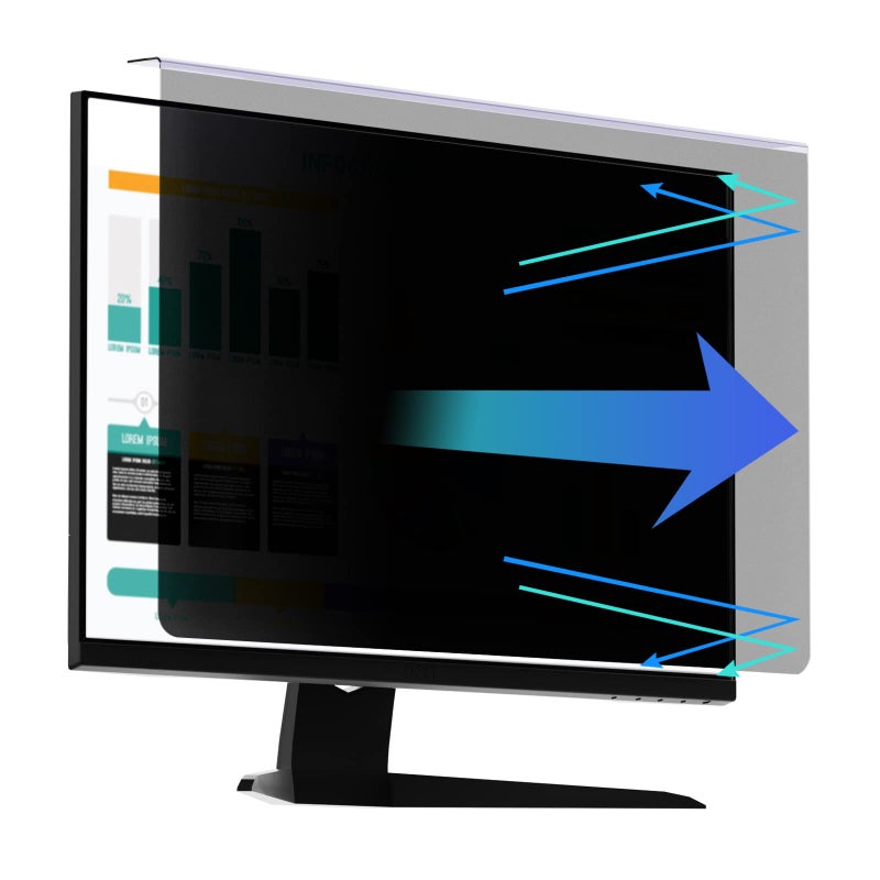 RedANGEL Computer Privacy Screen Protector for 23 236 238 and 24 Inches Monitor Anti Blue Light Filter Hanging Type Anti Scratch Easy Installation Shield for Desktop Computer 24 Inches