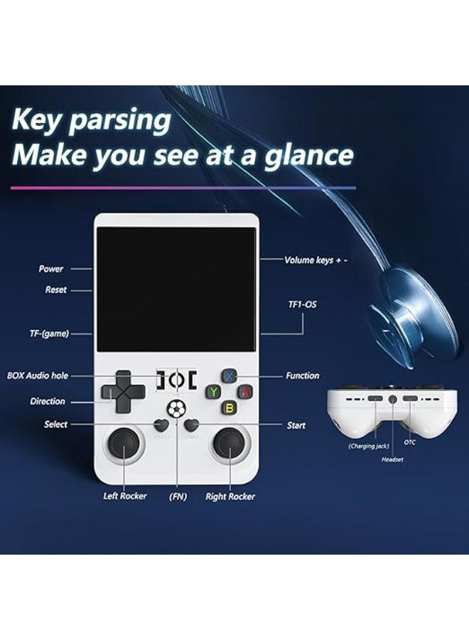 Retro Handheld Game Console, 3.5-inch IPS Screen, Open Source Linux System, Pre-loaded with 20,000+ Classic Games, 128GB Storage, WiFi Support - Image 2