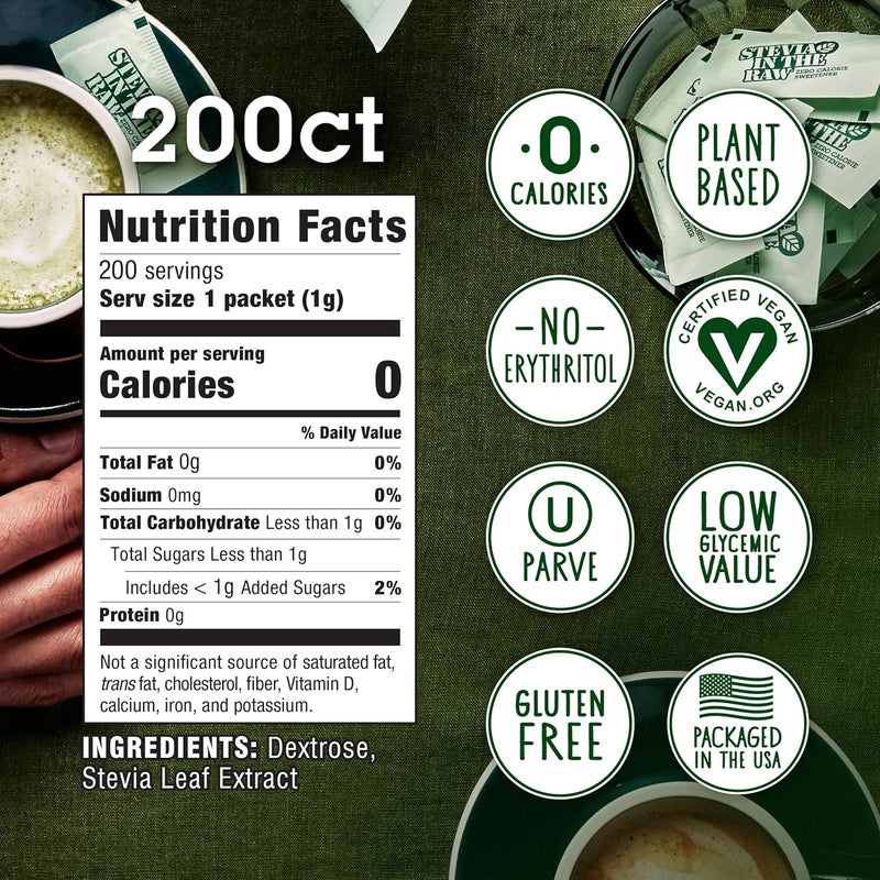 IN THE RAW Stevia Zero Calorie Sweetener - 200 Packets - Image 4