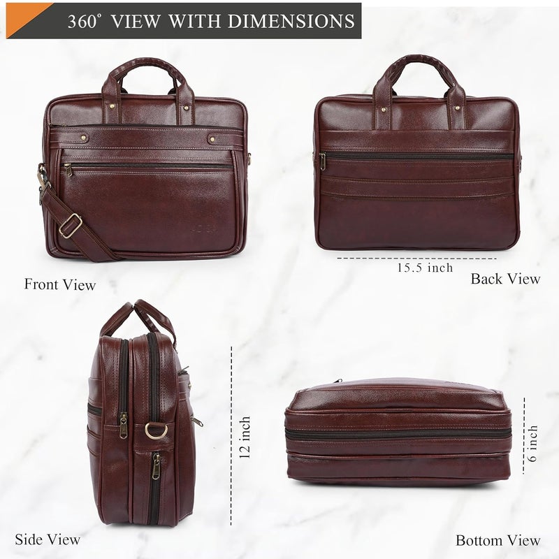ADISA Laptop Messenger Office Bag Briefcase for Work for Men (LB6051-BRO) - Image 2