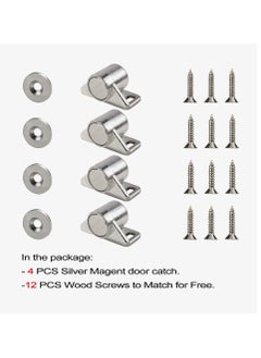 Y&D SYOSI 4 Pack Magnetic Cabinet Door Catch with Magnets for Latch Closer, Kitchen Closet Closing Silver  - Image 2