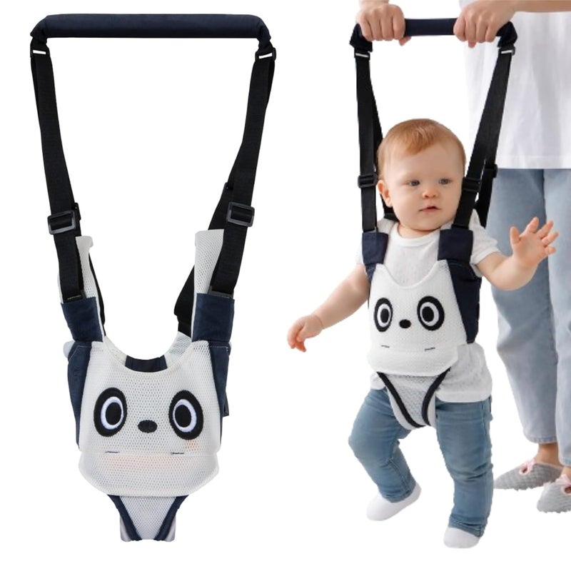 AVIZCVE Baby Walking Harness, Handheld Kids Walker Helper, New Upgrade Breathable and Adjustable Toddler Infant Walker Harness Assistant Belt with Instructions for 7-24 Month (Breathable Dark Blue Panda) - Image 1